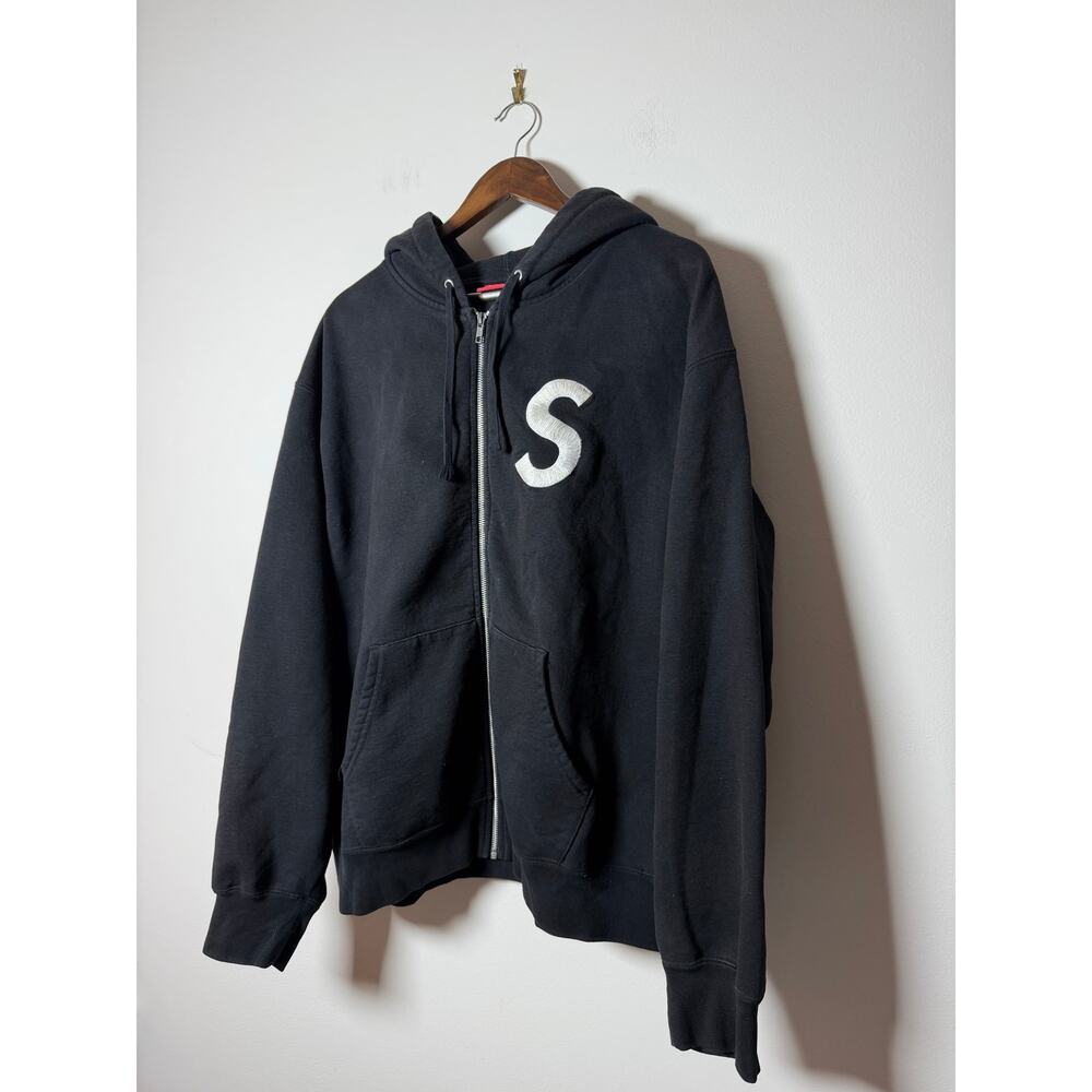Supreme S Logo Zip Up Hooded Sweatshirt